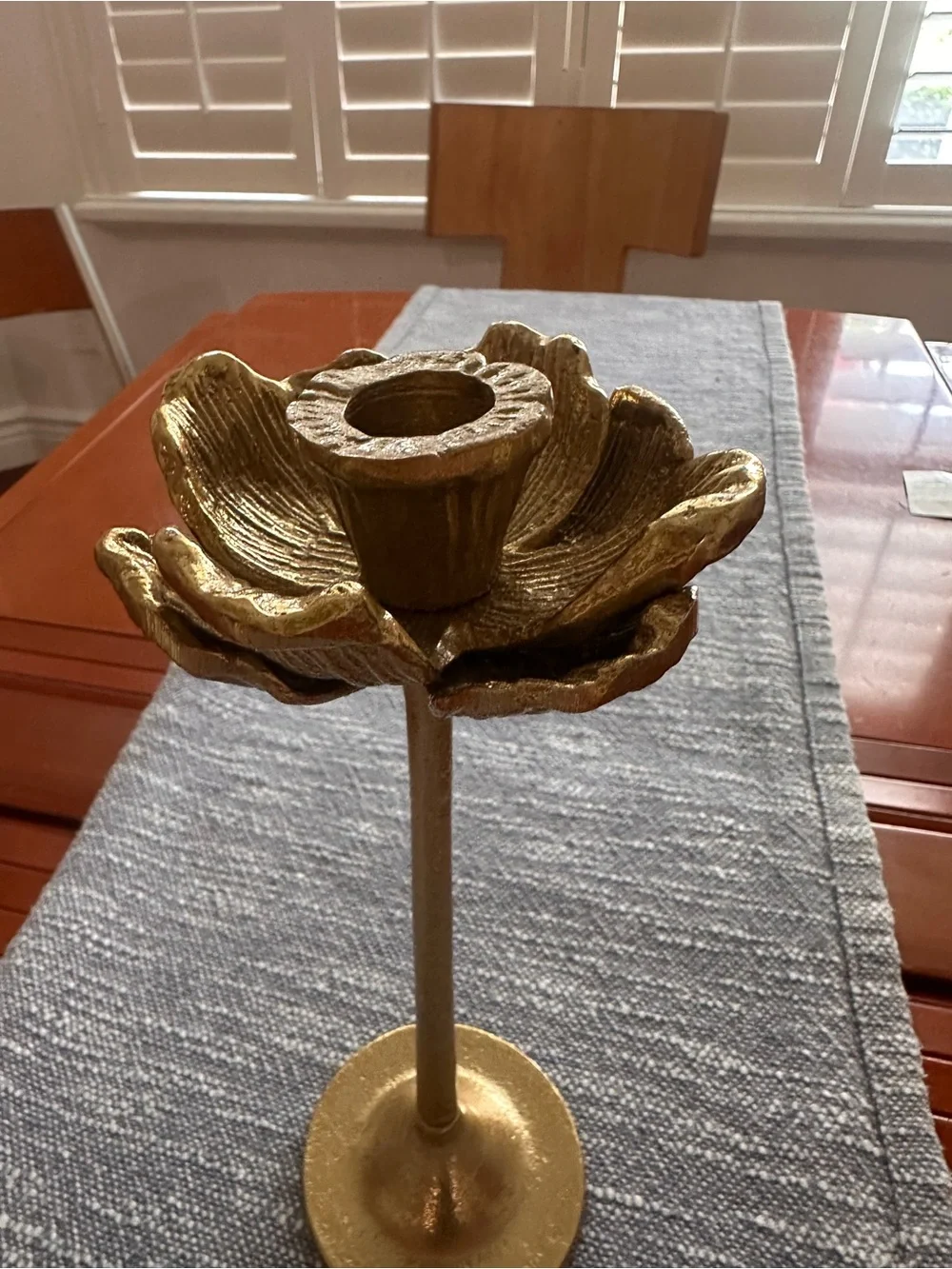 Gold Floral Candle Holder - hand craft in India anthropology vibes